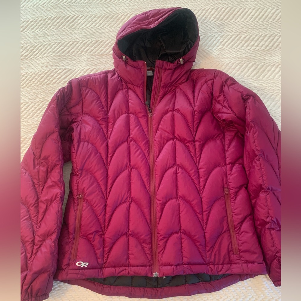 Outdoor Research Aria down hooded jacket womens XL